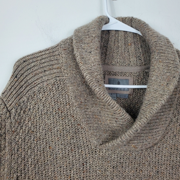 Royal Robbins Beige Shawl Collar Sweater Mens Size L Merino Wool Blend Classic - Picture 3 of 6